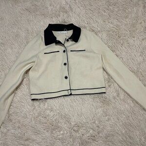 ✨ OAK + FORT Cropped Suiting Blouse Small